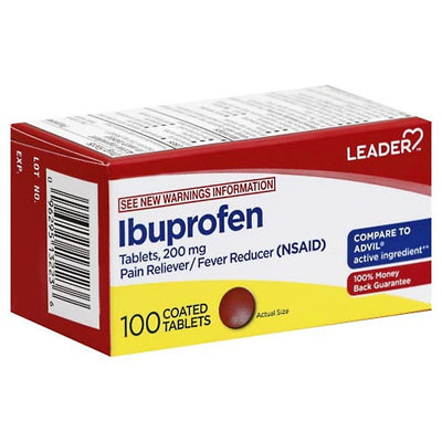 Leader Pain Reliever & Fever Reducer – Ibuprofen 200mg (100 ct)