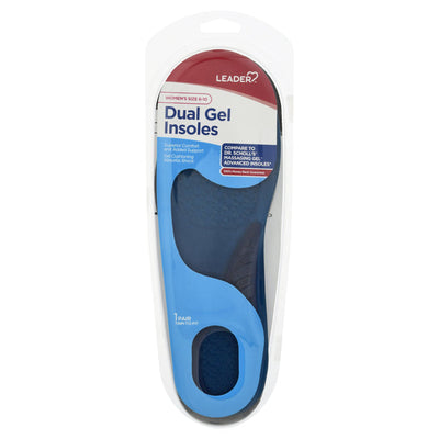 Leader Dual Gel Insoles for Women (Size 6-10)