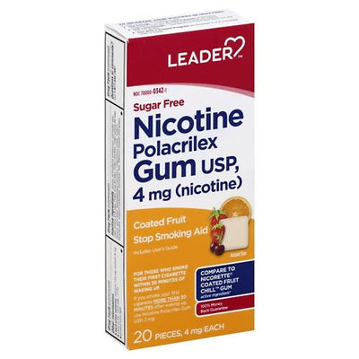 Leader Nicotine Gum - Iced Mint Flavor, 4 Mg