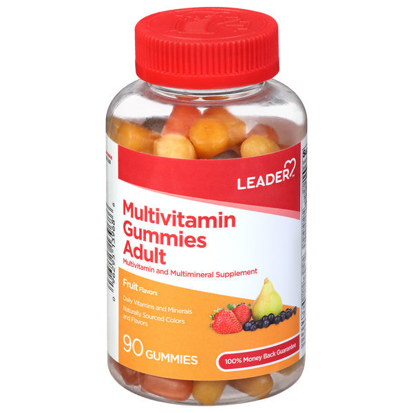 Gommes multivitamines Leader Health Care - Saveurs de fruits pour adultes