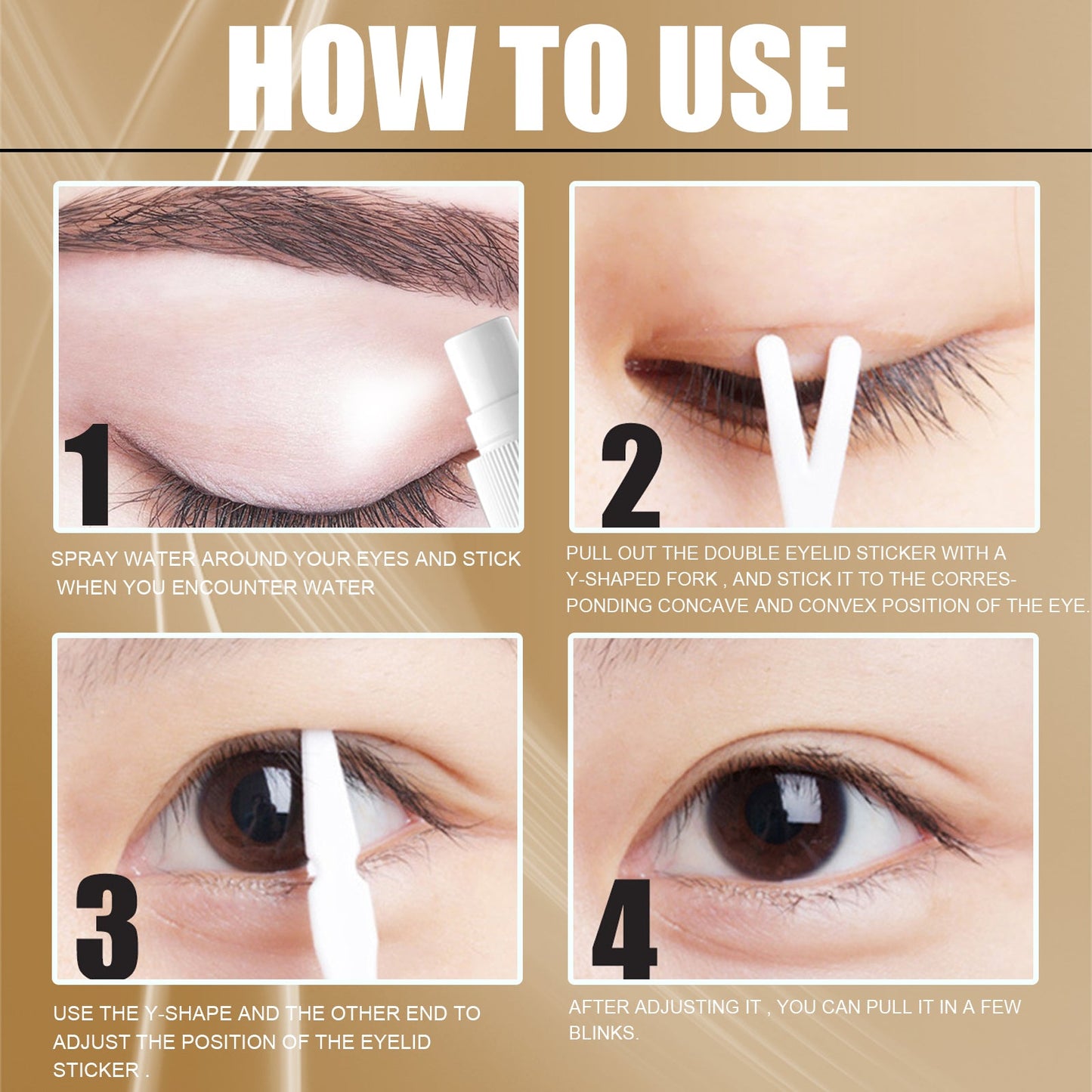 Double Eyelid Styling, Eyelet Lace Mesh Invisible Glue-Free Breathable Super Stick Long Lasting Clip Set - Korvel
