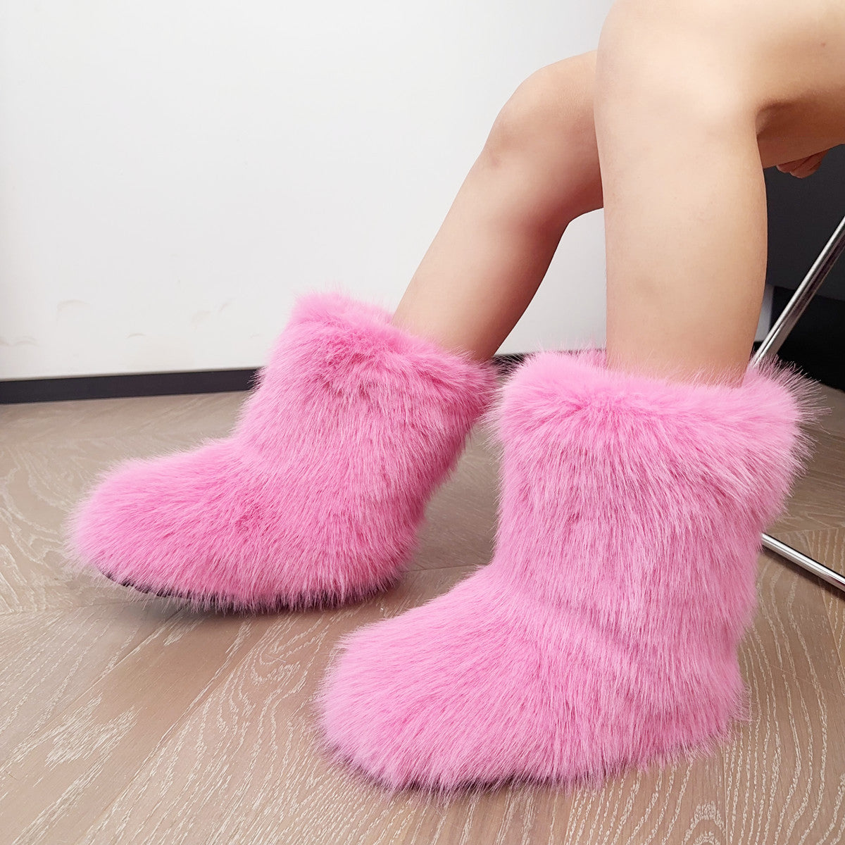 Bottes de neige Furry Middle pour femmes
