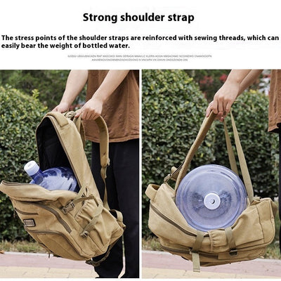Durable Large Capacity Canvas Hiking Backpack