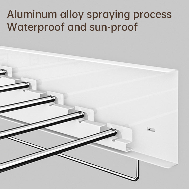 foldable retractable wall clothesline, 30kg, alu, 80/100cm, 5 bars, for bath/balcony. - Korvel