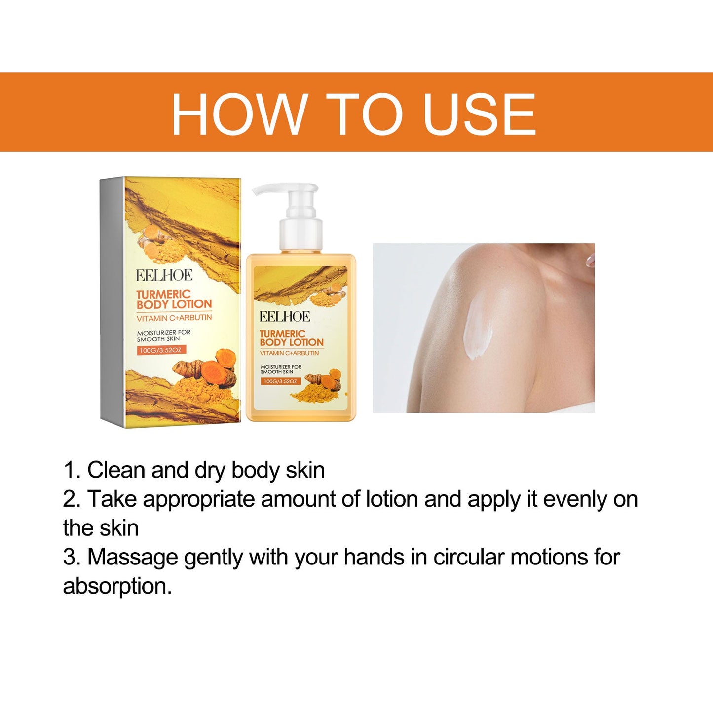 Lotion Corporelle au Curcuma - Soin Hydratant et Éclaircissant