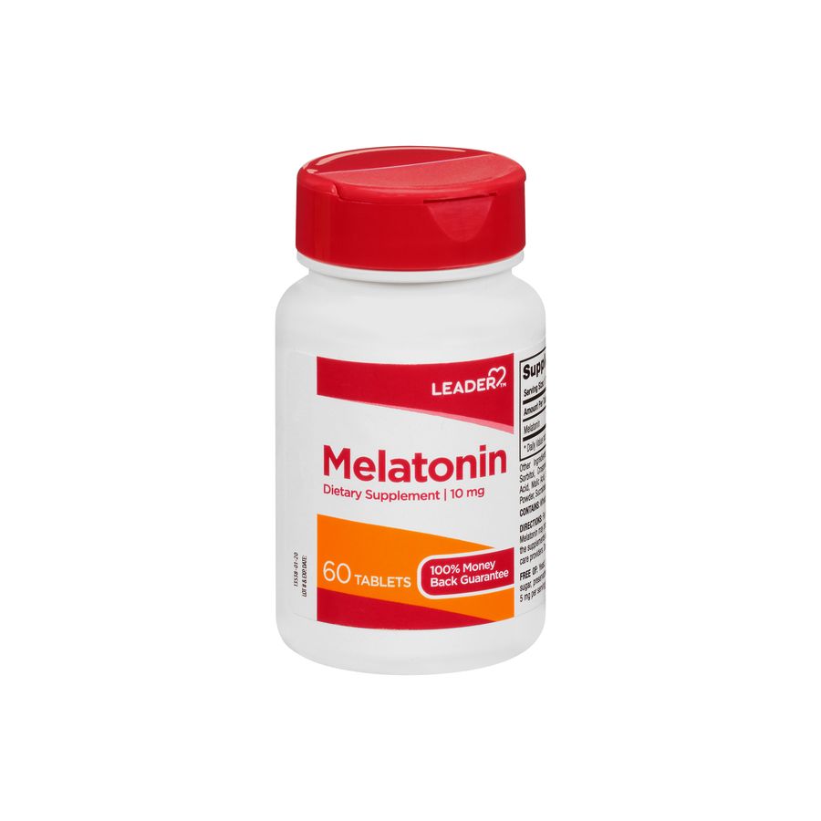 Leader™ Melatonina 10 mg – Tabletas de Apoyo para el Sueño (60 Conteo)