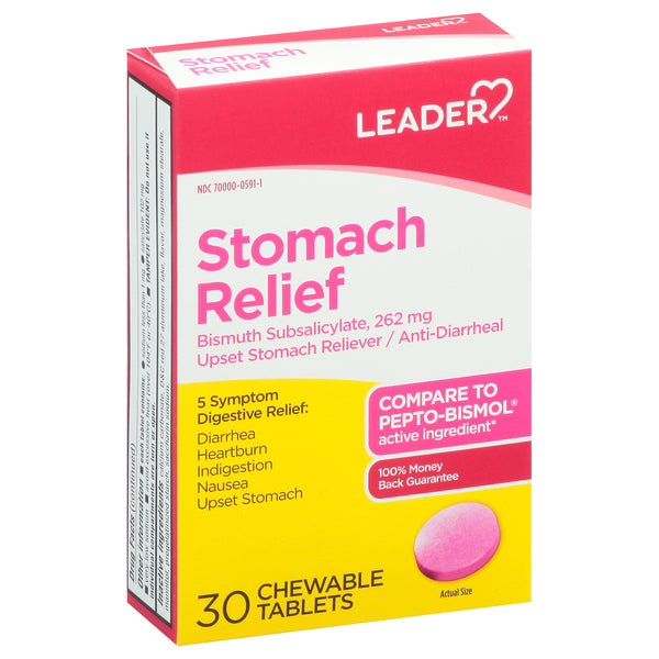 Tabletas Masticables para Alivio Estomacal Leader - 30 Contenido
