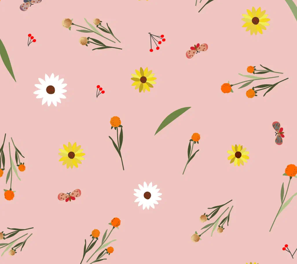 Tissu en coton rose bébé The Hill View Site - 43"/44" par yard