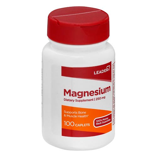 Leader Magnesium 250 Mg Caplets - 100 Count