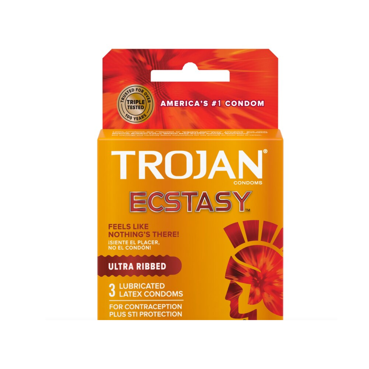 Préservatifs Trojan Ecstasy Ultra Ribbed Lubrifiés en Latex - 3 Comptes