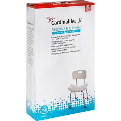 Silla de Ducha Ajustable Cardinal Health™ con Respaldo - Asiento de Seguridad Premium