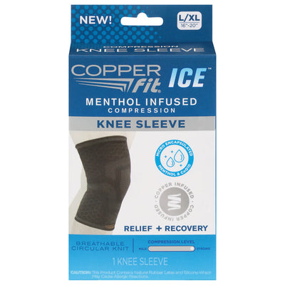 Manga de compresión para la rodilla Copper Fit Ice con mentol - Grande/XL