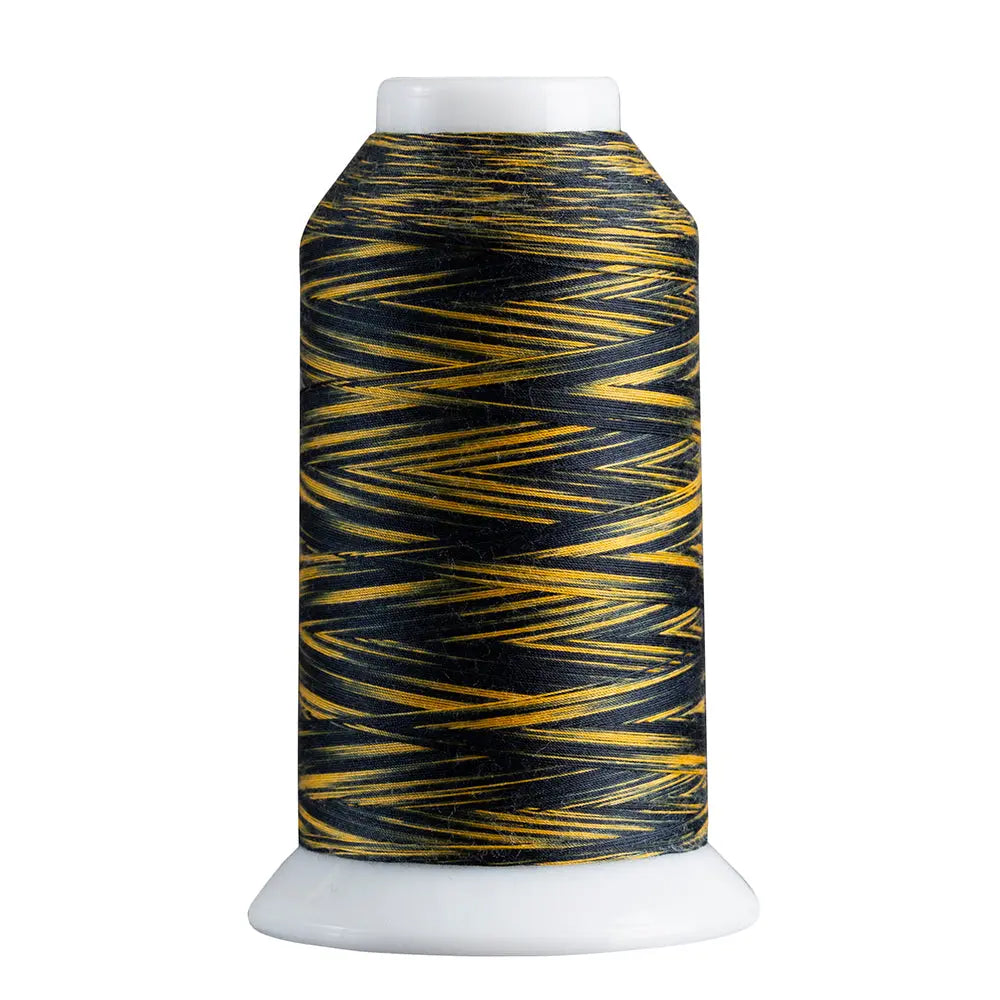 Hilo de poliéster variegado Superior Spirit 801 en azul marino/dorado