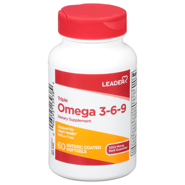 Leader Triple Omega 3-6-9 Enteric Coated Softgels - 60 Count