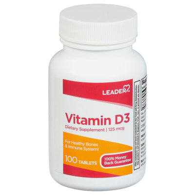 Leader Vitamin D 5000 IU Tablets - 100 Count