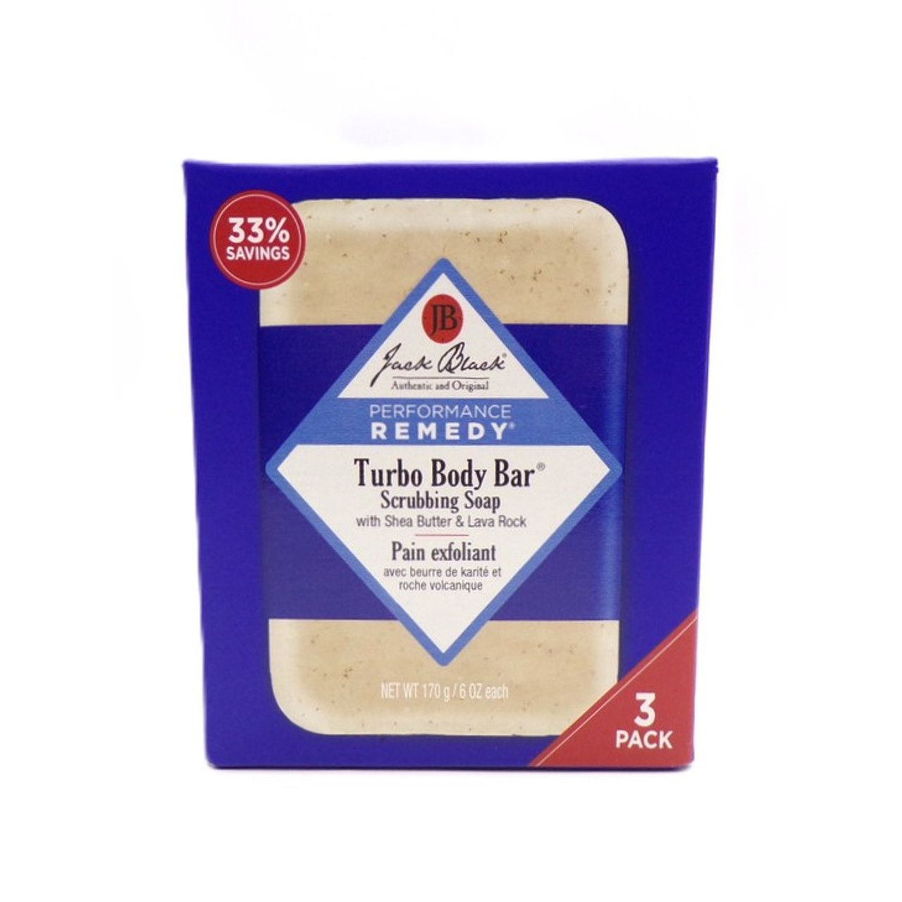 Savon Exfoliant Jack Black Turbo Body Bar - Pack de 3