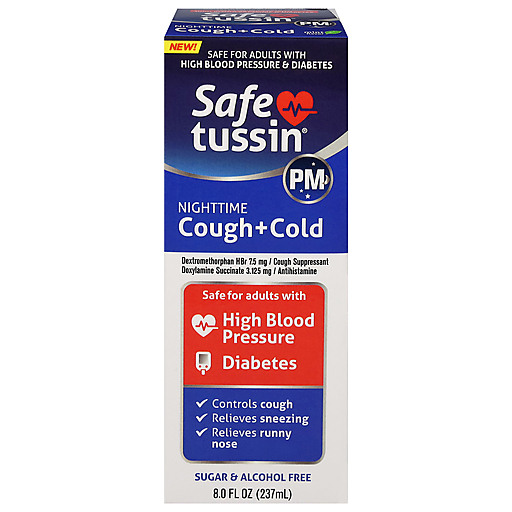 Safetussin Cough + Cold Soulagement Nocturne 8 Fl Oz