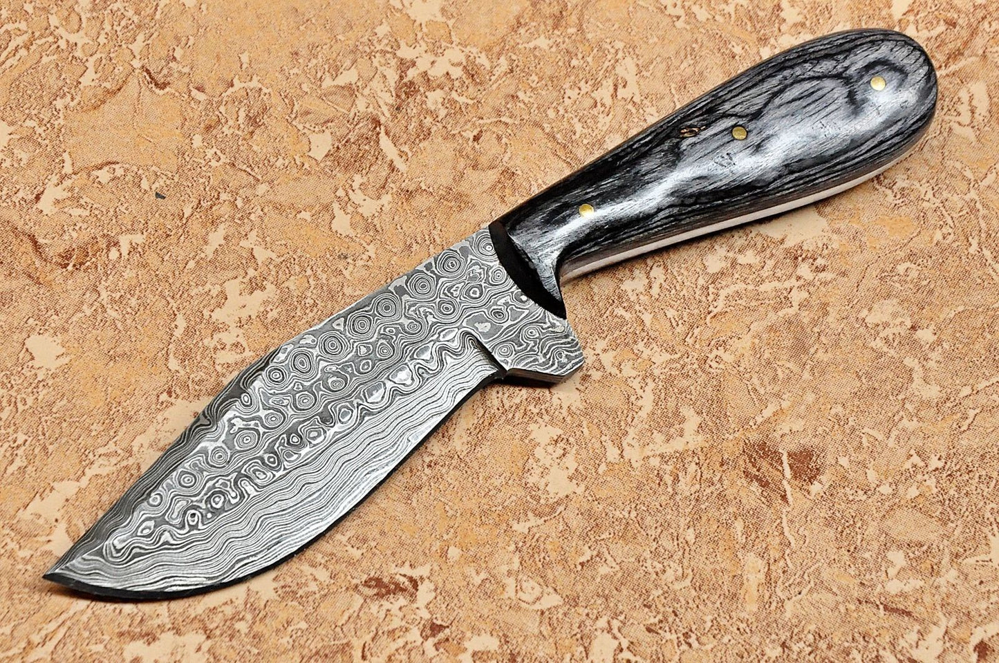 Premium Handcrafted Damascus Rain Drop Skinning Knife - Korvel