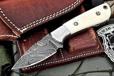 Personalized Damascus Steel Hunting & Skinning Knife - Korvel
