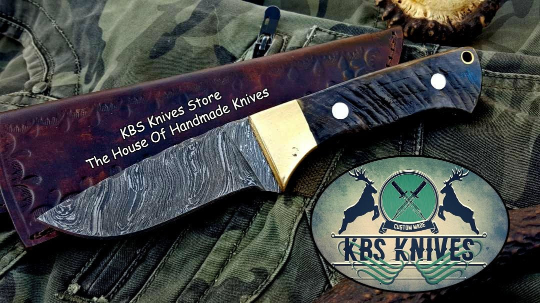 Artisan Crafted Damascus Steel Skinner Knife with Sheep Horn Handle - Korvel