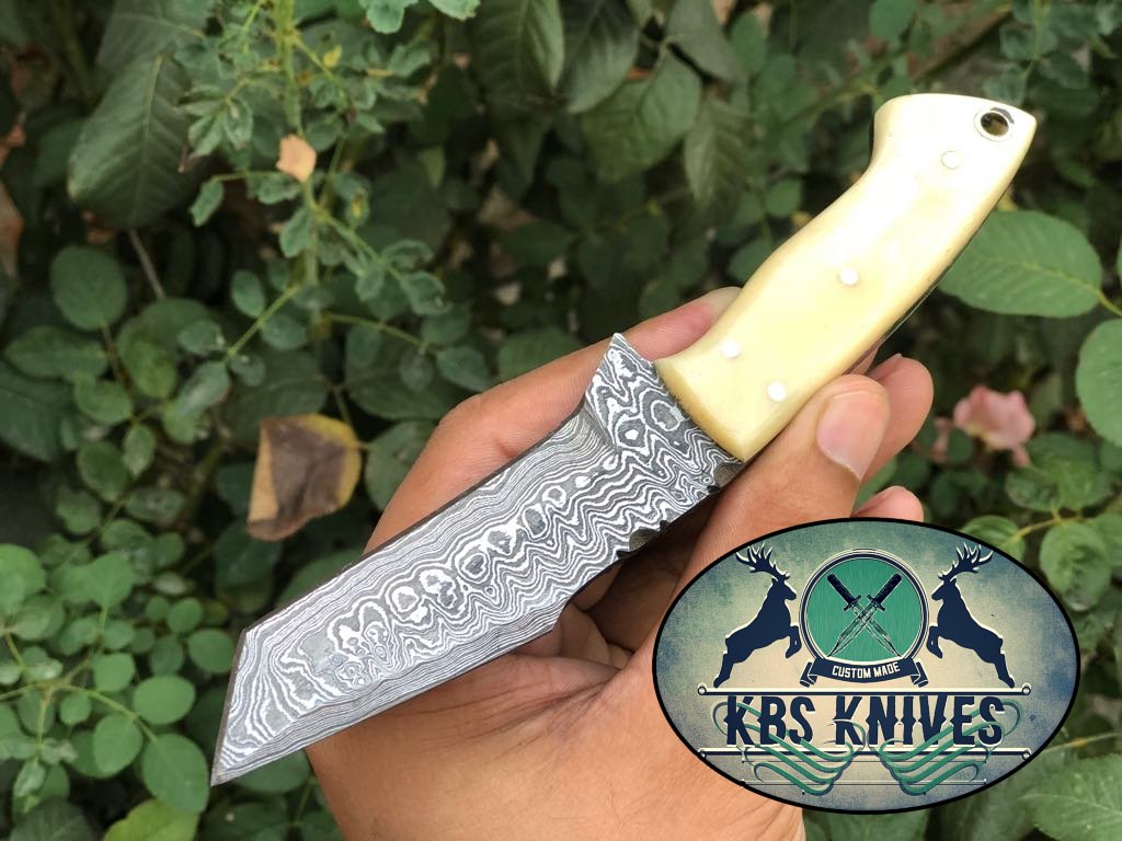 Exquisite Custom Handmade Damascus Steel Tanto Knife for Everyday Carry - Korvel