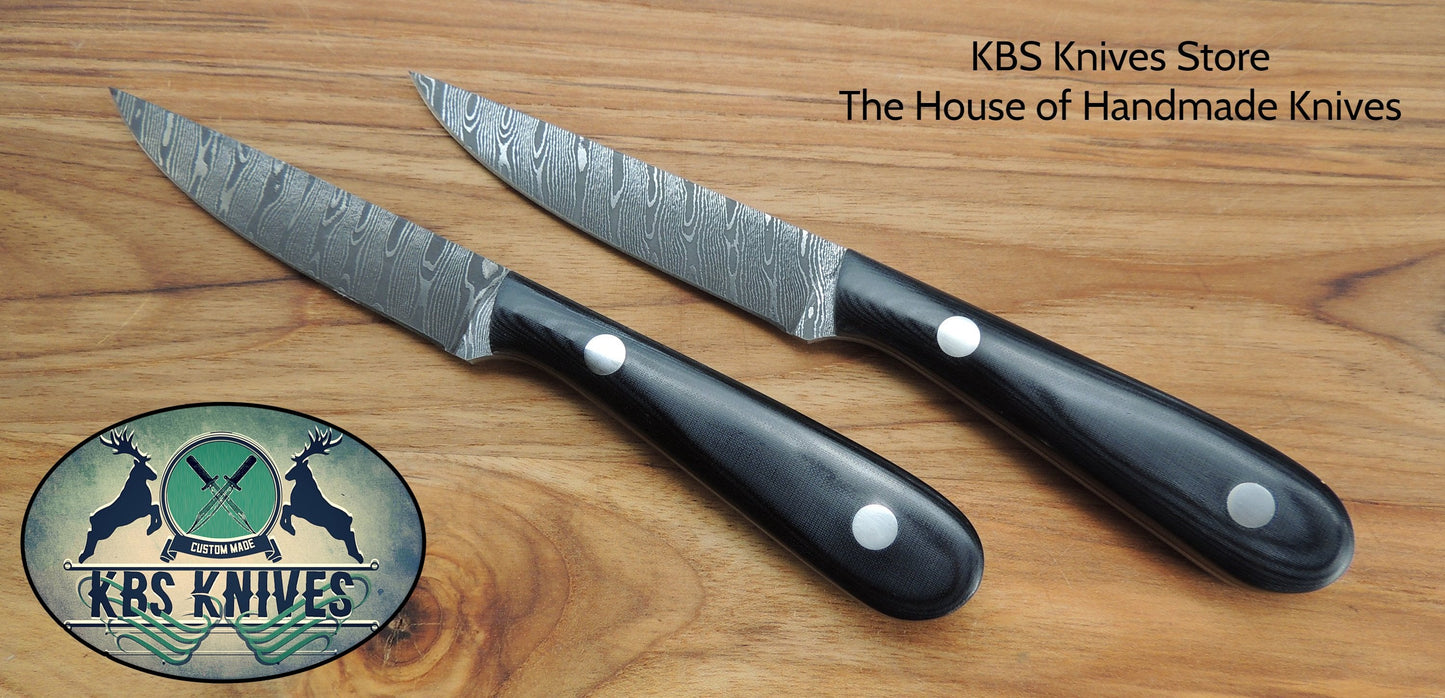 Exquisite Full Tang Handmade Damascus Steel Steak Knives - Korvel