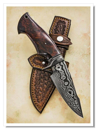 Premium Handmade Damascus Steel Hunting Knife - Korvel