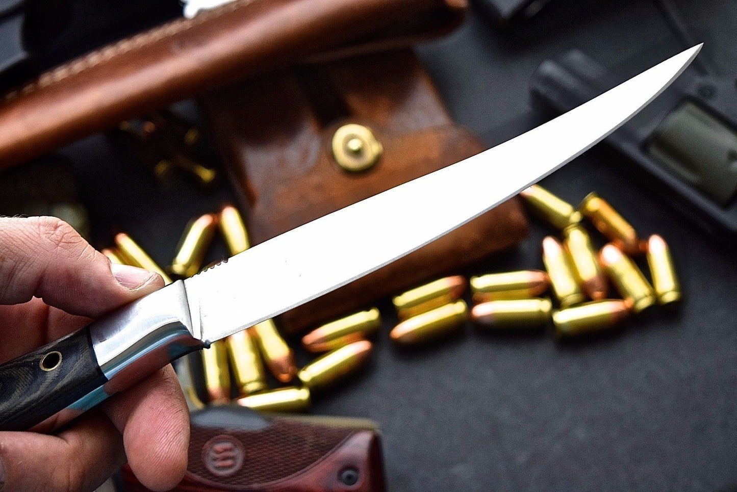Premium 11-Inch D2 Steel Fillet & Boning Knife with Micarta Grip - KBS Knives - Korvel