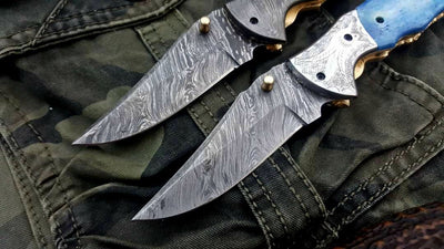 Artisan Crafted Damascus Steel Folding Knife - Custom Handmade - Korvel