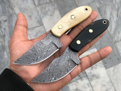 Premium Full Tang Damascus Steel Skinner Knife - Custom Handmade - Korvel