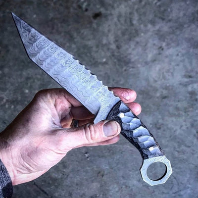 Premium Handmade Damascus Tanto Knife - 10" Length - Korvel