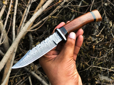 Premium Custom Handmade Damascus Steel Hunting Knife - Korvel