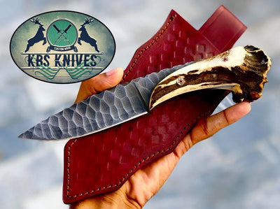 Handcrafted Viking Knife with Stone Texture - Full Tang 1095 Steel - Korvel