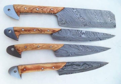 Artisan Crafted Damascus Steel Kitchen Knife Collection - Korvel