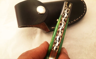 Artisan Crafted Damascus Steel Folding Knife - Korvel