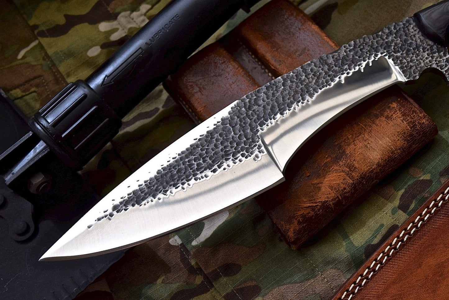 Premium Custom-Made Hunting Knife with Leather Sheath - Korvel