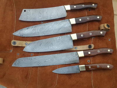 Premium Handmade Damascus Steel Kitchen Knife Set - Korvel