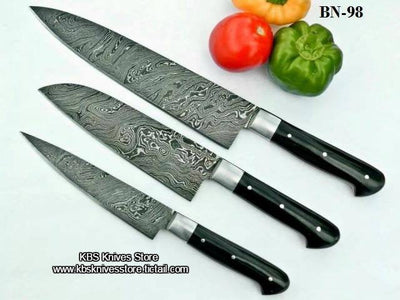 Artisan Crafted Damascus Steel Chef Knife Collection - Korvel
