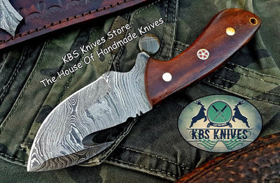 Premium Custom Damascus Steel Guthook Skinning Knife - Korvel