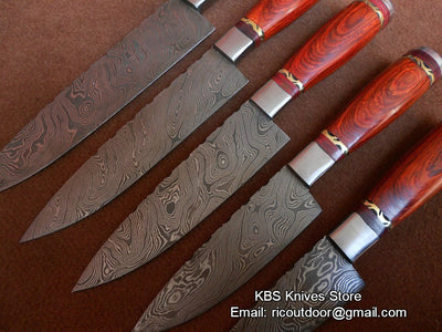 Premium Handcrafted Damascus Steel Knife Set - Korvel