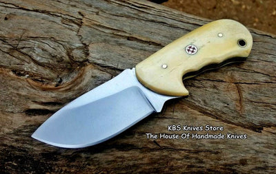 Premium Custom D2 Steel EDC Skinner Knife with Camel Bone Handle - Korvel