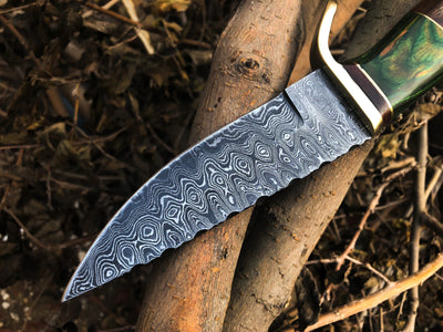 Exquisite Custom Handmade Damascus Steel Hunting Knife - Korvel