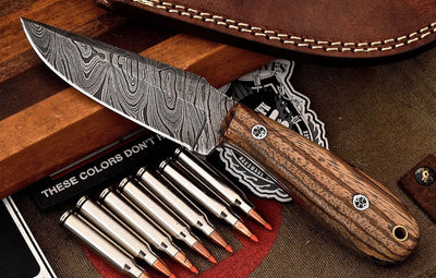 Premium Custom Damascus Steel Hunting Knife for Outdoor Adventures - Korvel