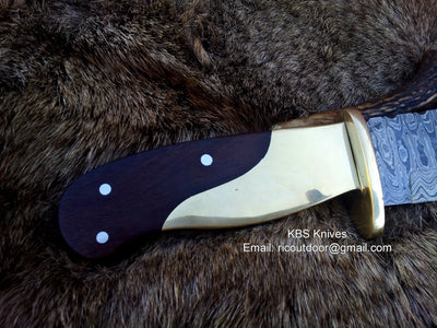 Premium Handmade Damascus Steel Hunting Knife - Korvel