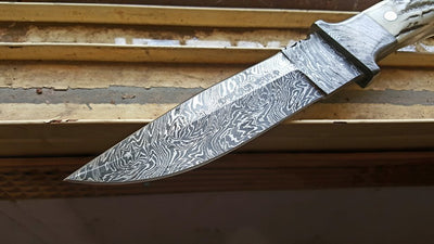 Exquisite Full Tang Damascus Steel Double Edge Survival Knife - Korvel