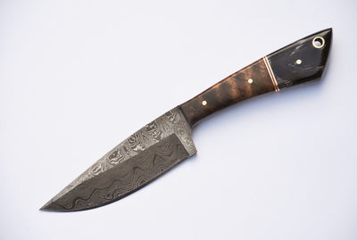 Premium Damascus Steel Skinning Knife - 8" Overall Length - Korvel
