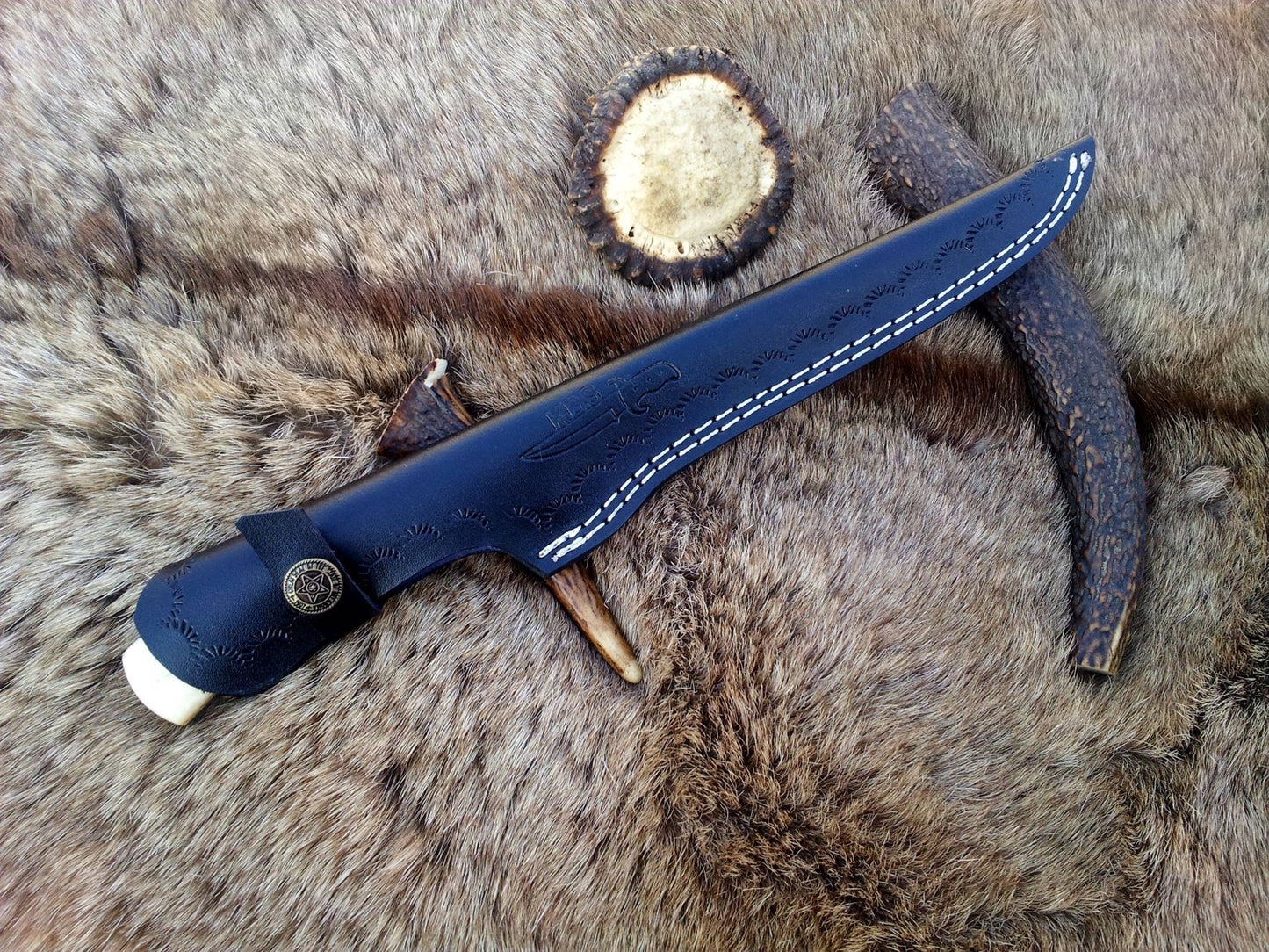Premium D2 Steel Fillet & Boning Knife with Unique Engraved Handle - 12 Inches by KBS Knives - Korvel