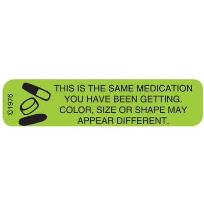 Pharmex Color Size Shape Permanent Paper Labels - Green, 1 9/16" x 3/8"