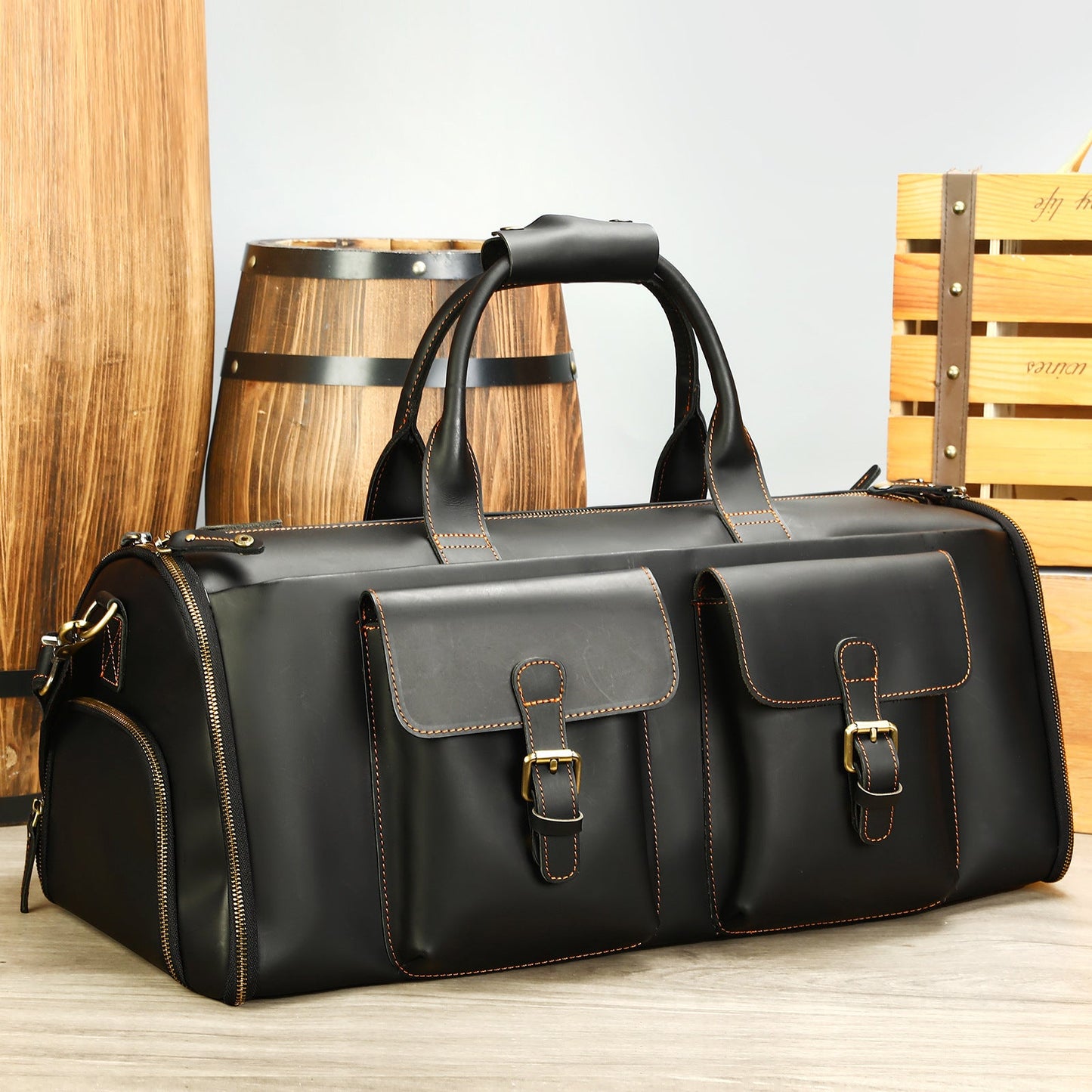 Premium Leather Handheld Travel Bag