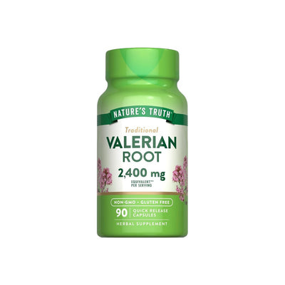 Cápsulas de raíz de valeriana de Nature's Truth 2,400mg de liberación rápida - 90 conteo